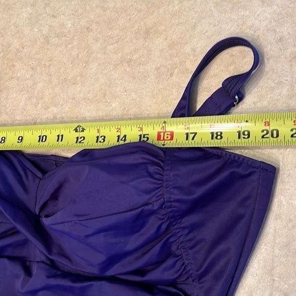 Croft & Barrow Body Sculpting One Piece Swim Suit eggplant size 22W ruched - Picture 12 of 16